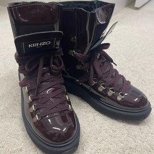 Kenzo burgundy patent leather Alaska boots Size 37
